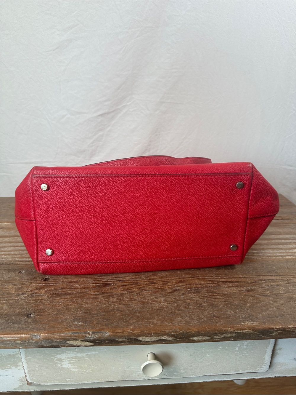 kate spade Red Embossed Pebbled Leather Tote - Picture 5 of 11